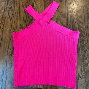 pink cross neck top! size medium